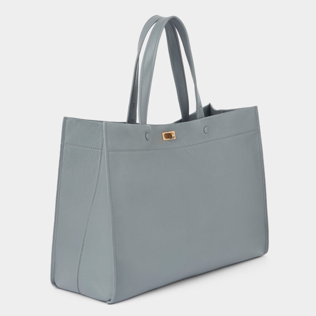 Anya Hindmarch Mortimer Leather Tote in Shadow Grey