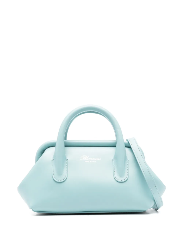 Blumarine Mini Doctor Tote Bag in Aqua Blue Leather