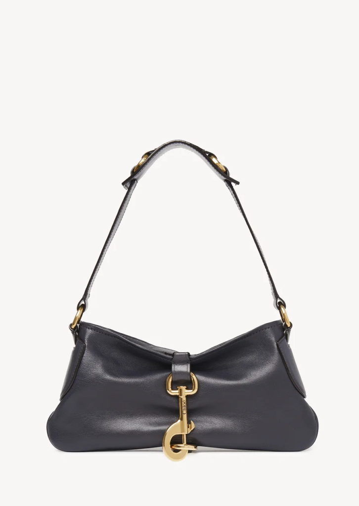 Chloe Kerala 25 Leather Shoulder Bag in Black Navy
