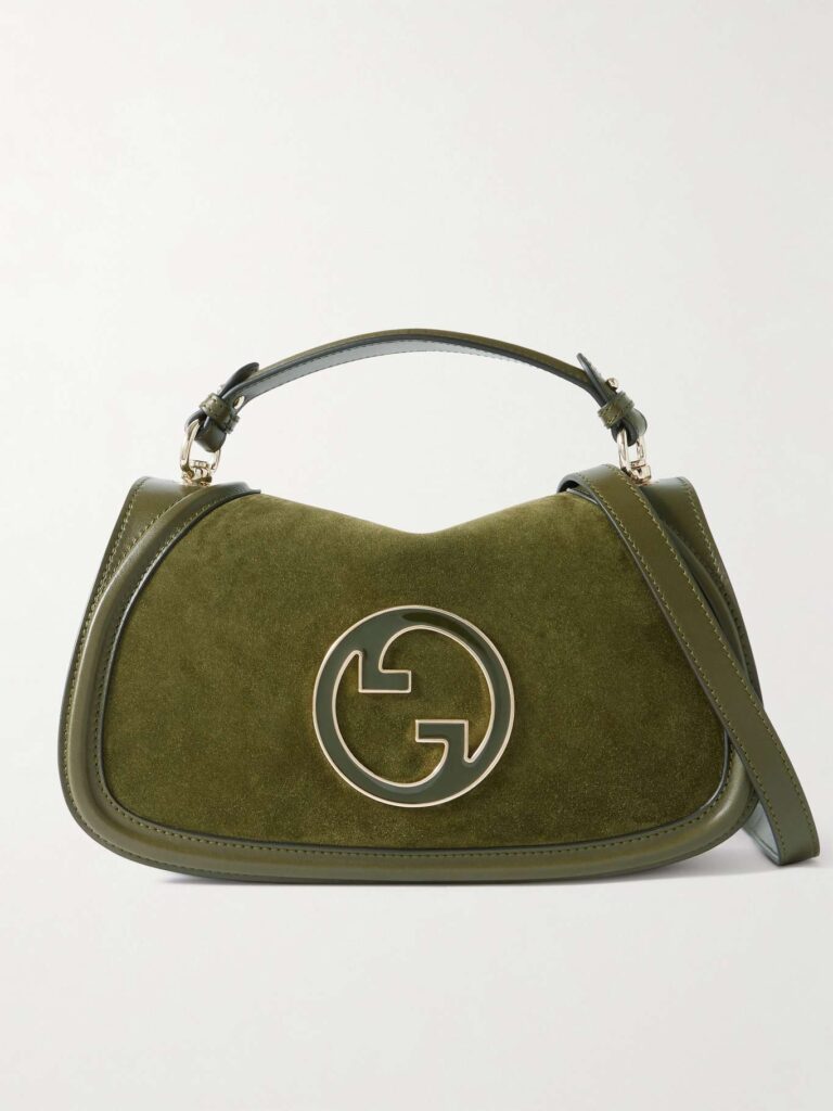 Gucci Blondie Green Suede Shoulder Bag