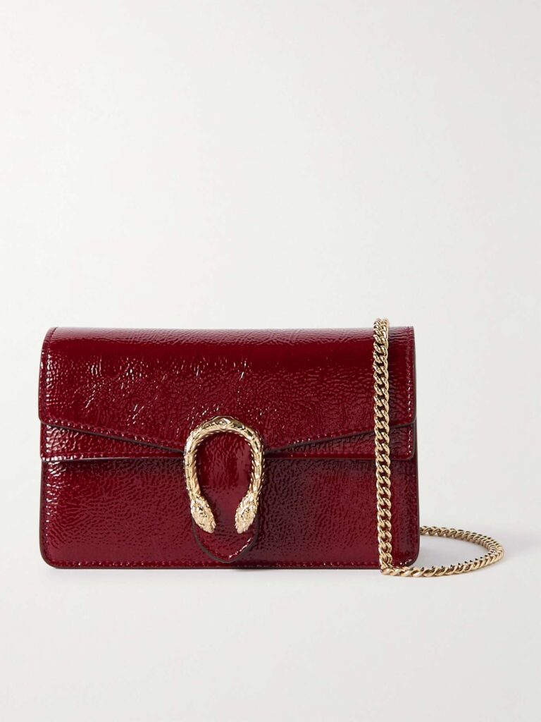 Gucci Dionysus Mini Burgundy Patent Leather Shoulder Bag
