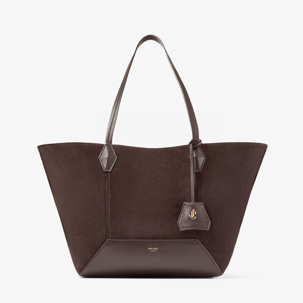 Jimmy Choo Womens Diamond Tote M in Coffee Suede