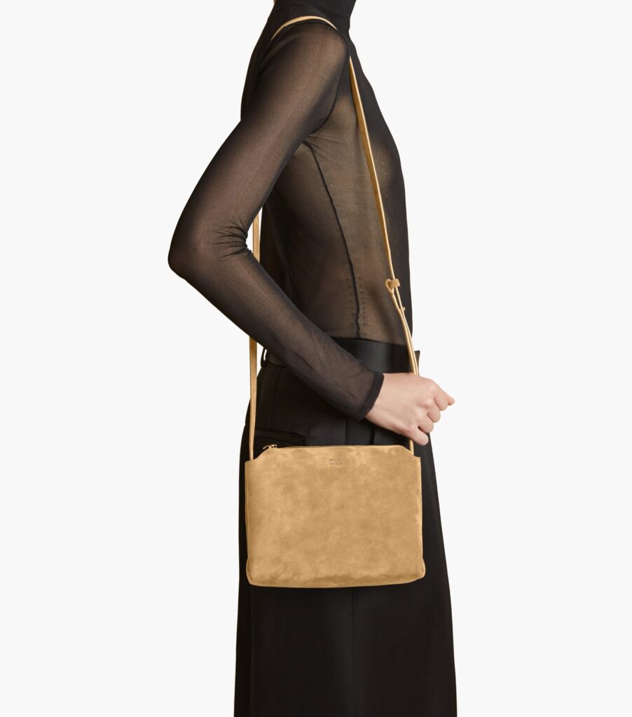 Khaite Lina Wheat Suede Crossbody Bag