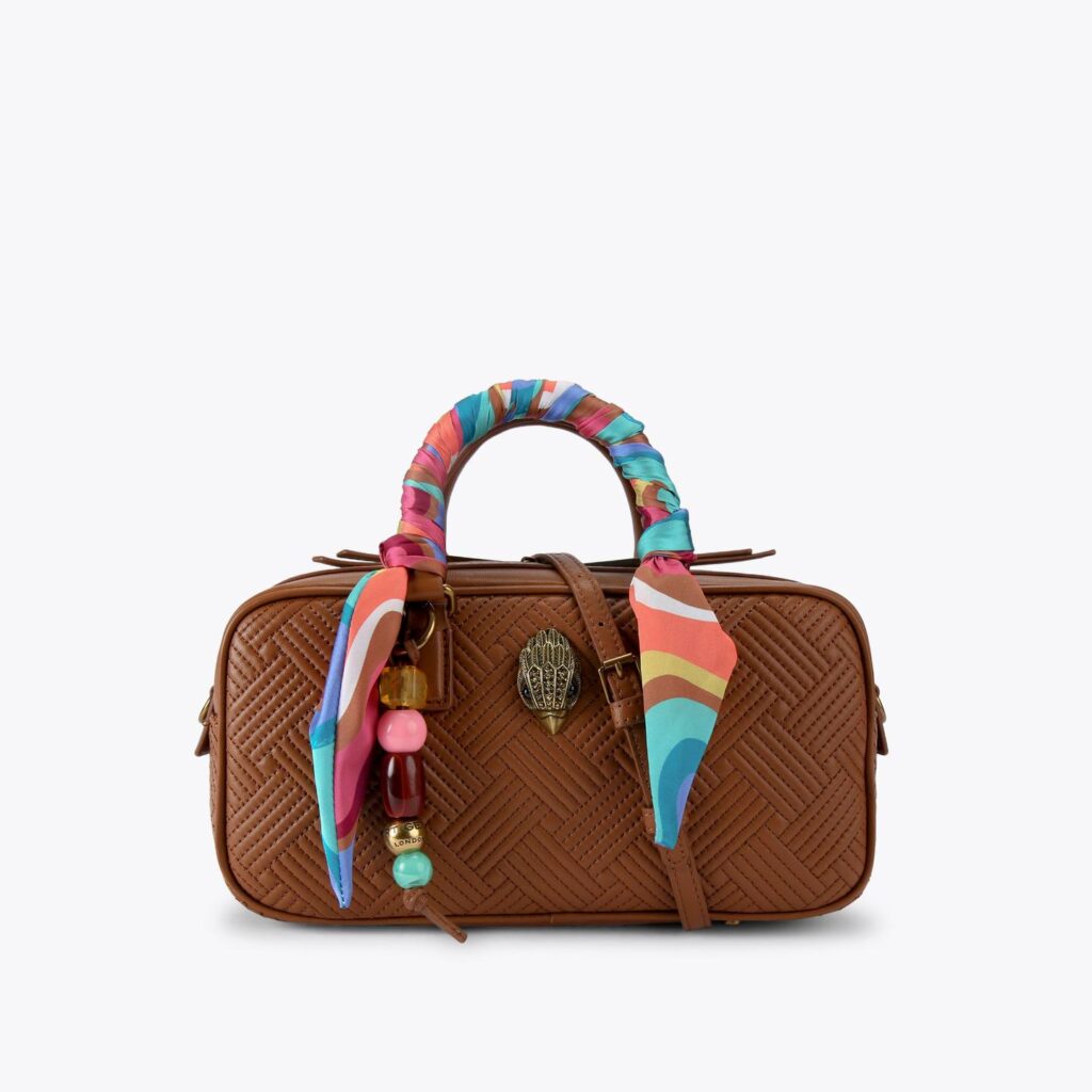 Kurt Geiger Small Kensington Leather Duffle Bag in Brown