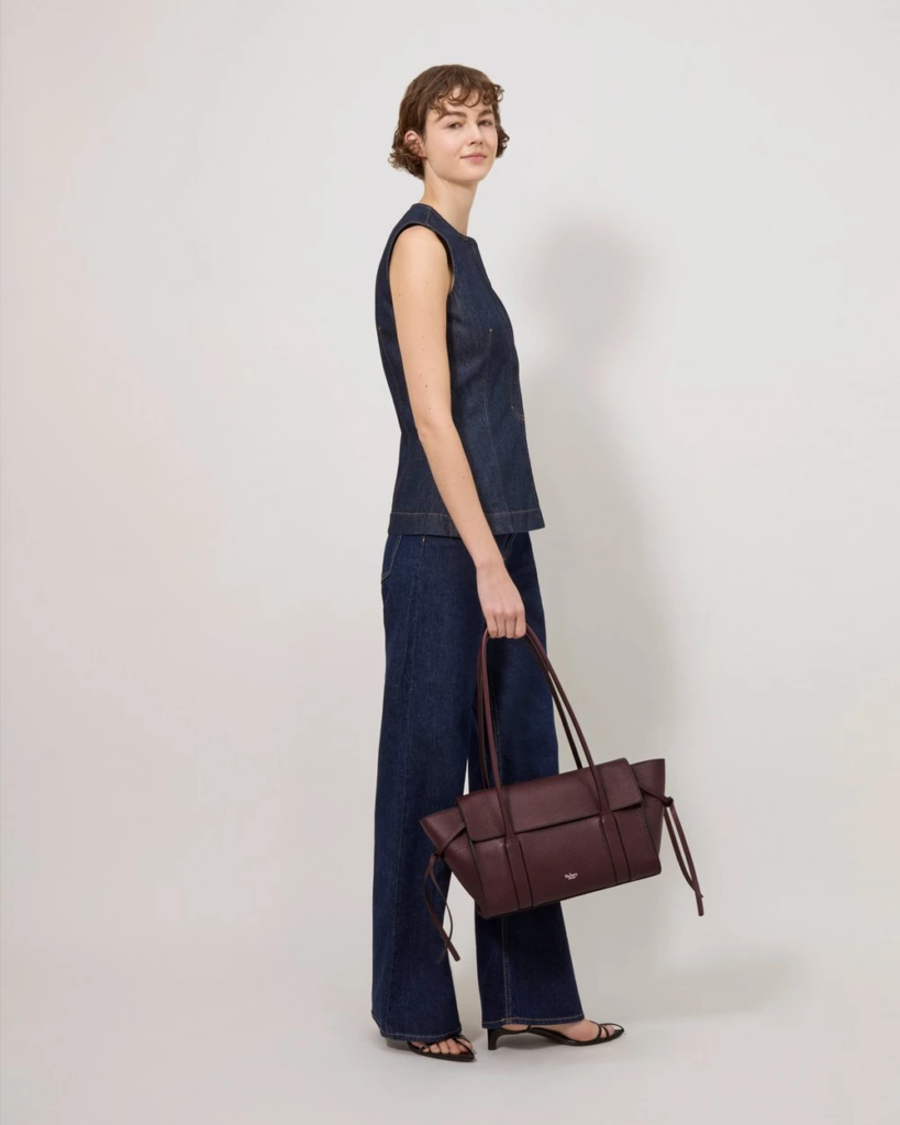 Mulberry Small Soft Bayswater in Black Cherry Leather
