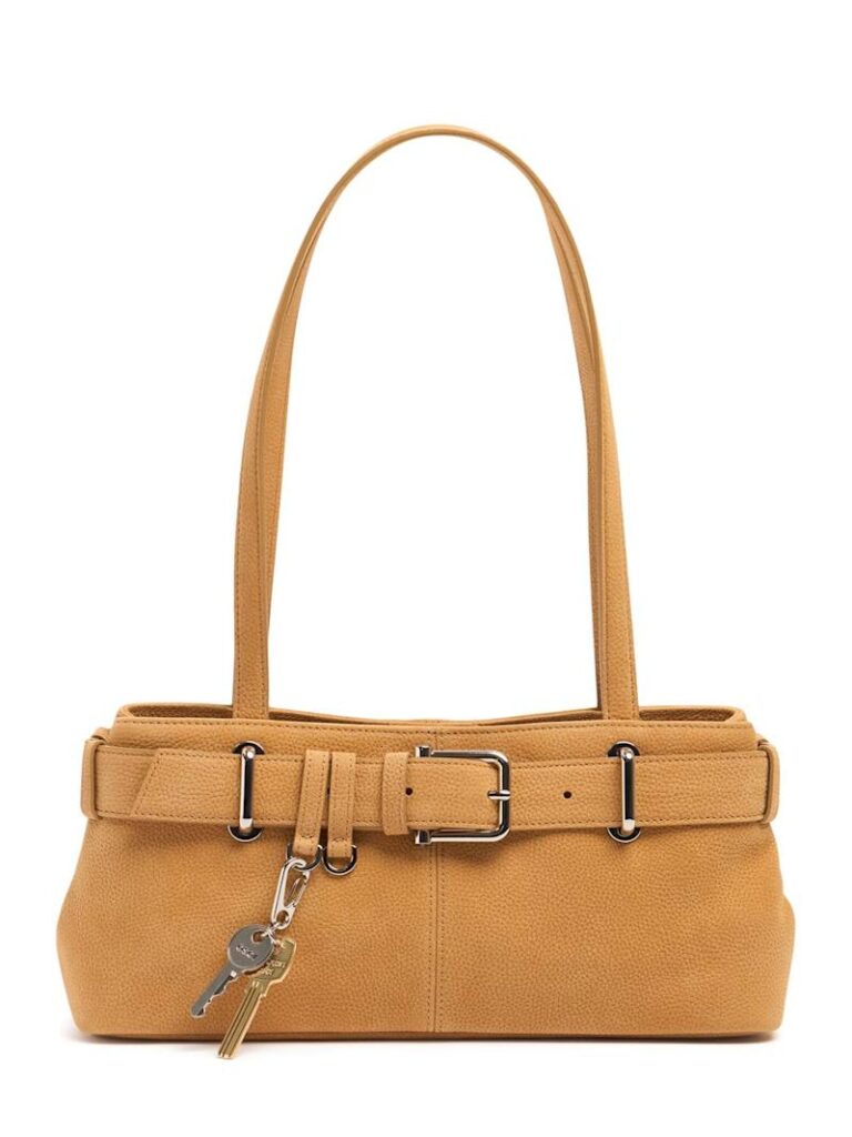 Osoi Mini Brocie Caramel Suede Shoulder Bag