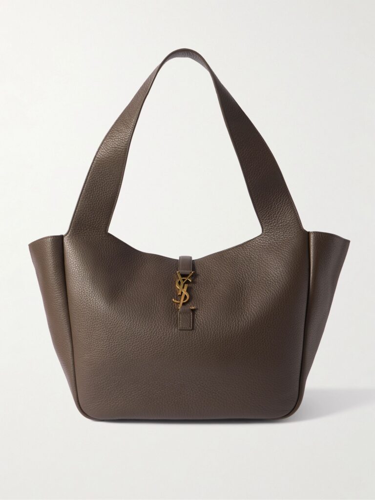 Saint Laurent Le 5 a 7 Bea Brown Leather Tote Bag