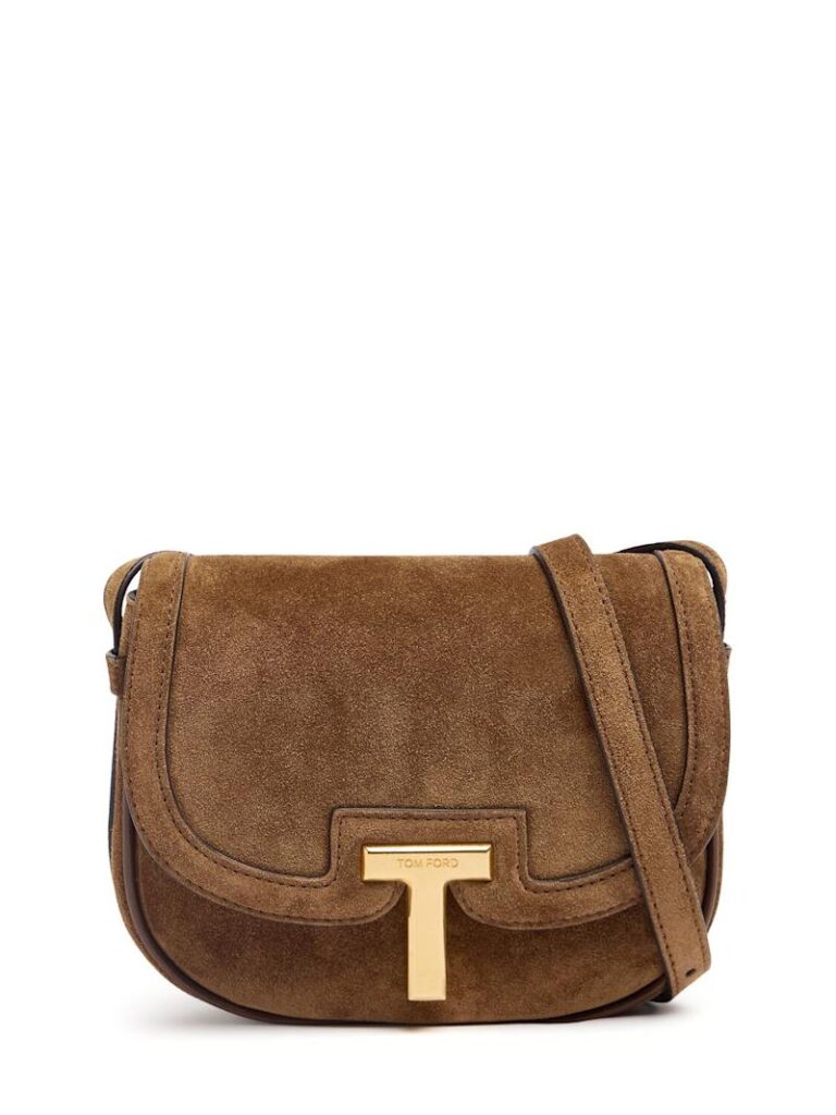 Tom Ford Mini Wallis Whiskey Suede Crossbody Bag