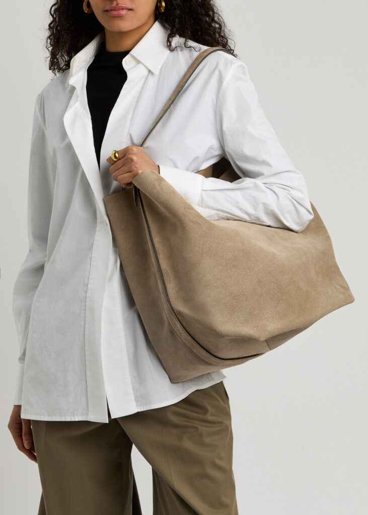 Toteme Belted Taupe Suede Tote