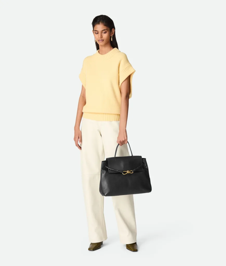 Bottega Veneta Ciao Ciao Black Leather Top Handle Bag