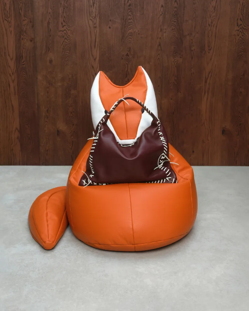 Bottega Veneta Fox and Leather Handbag