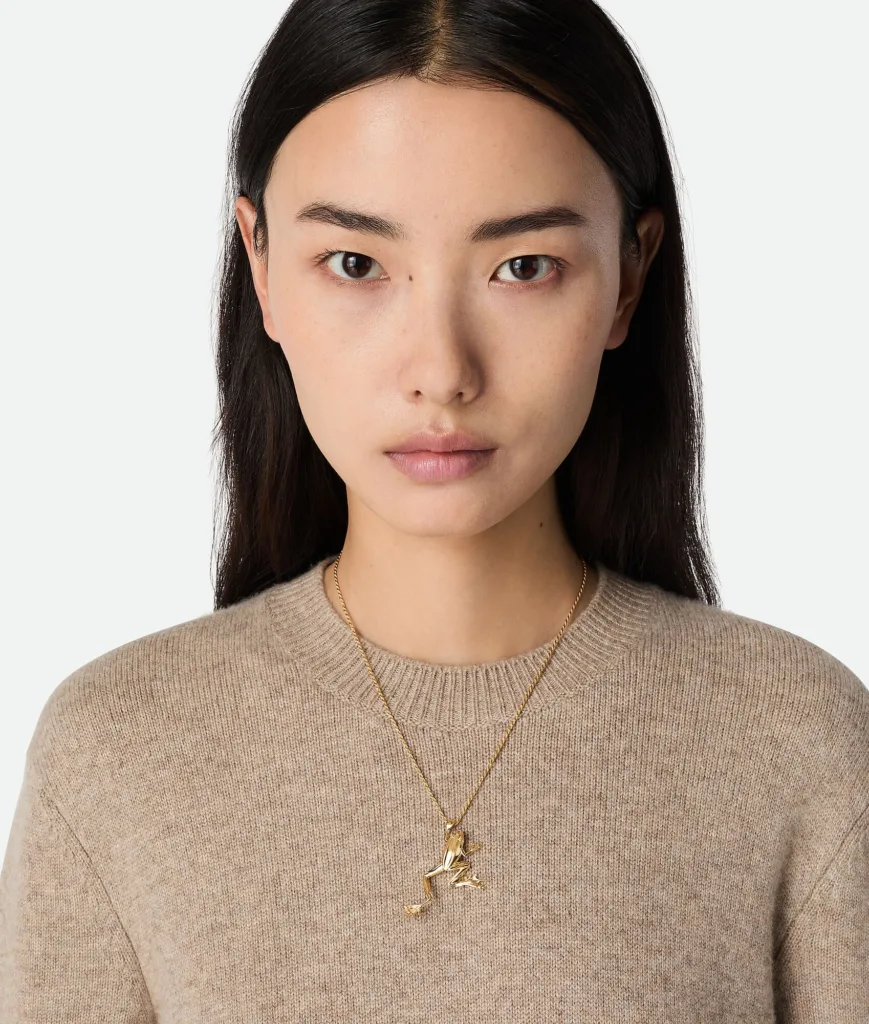 Bottega Veneta Rana 18K Gold-Finished Sterling Silver Necklace and Frog Pendant