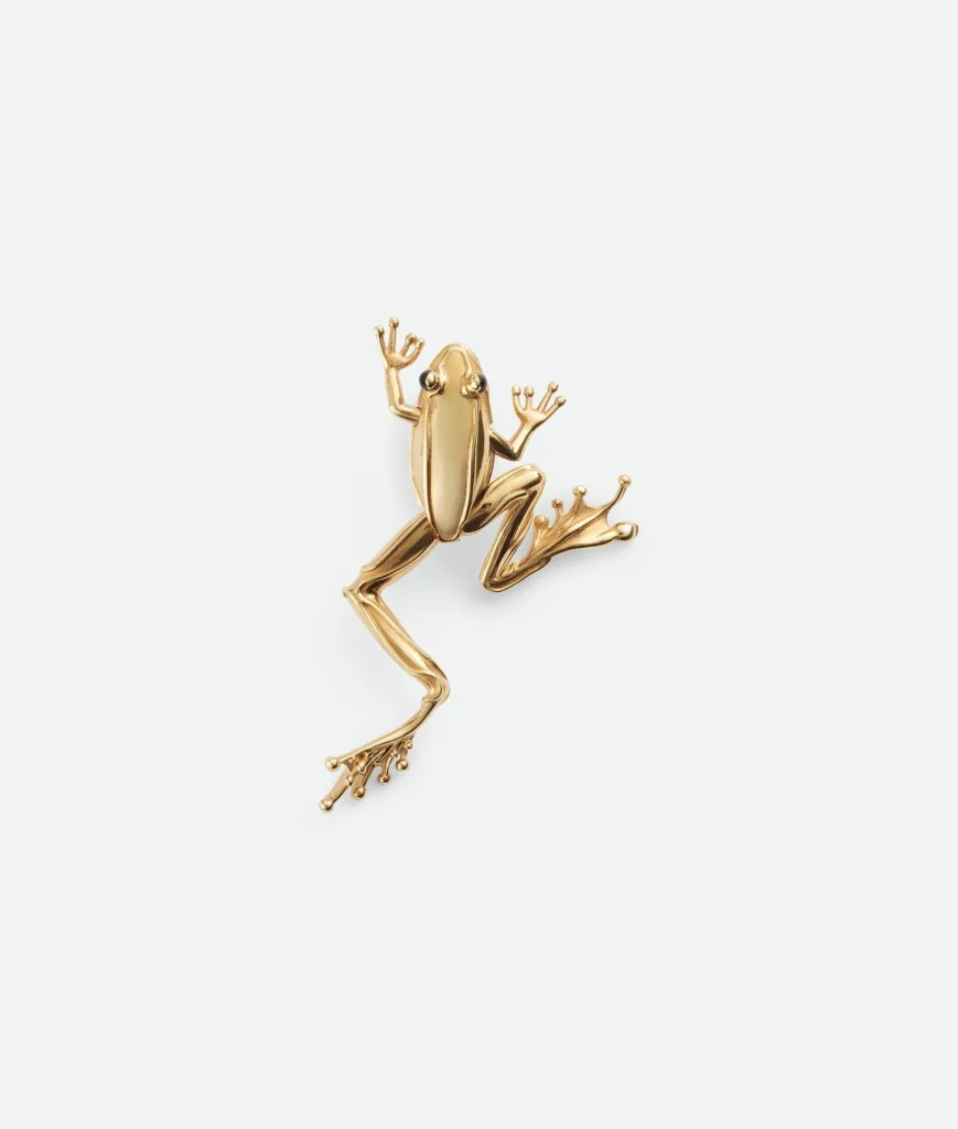 Bottega Veneta Rana 18k Gold and Sterling Silver Small Frog Brooch