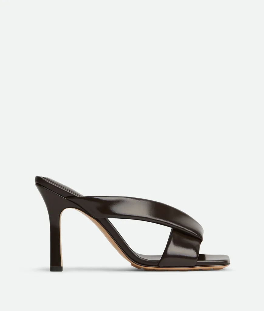 Bottega Veneta Riva Chocolate Fondant Leather Mule Sandal