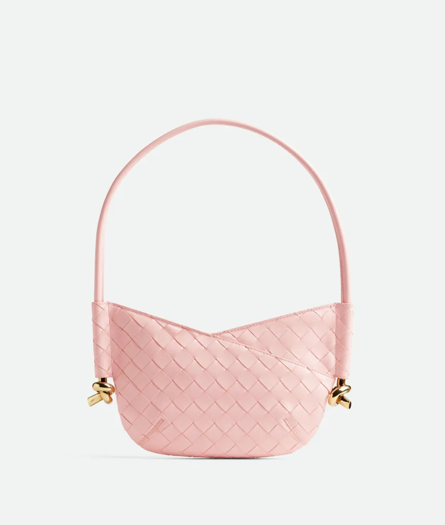 Bottega Veneta Rose Leather Baby Solstice Shoulder Bag