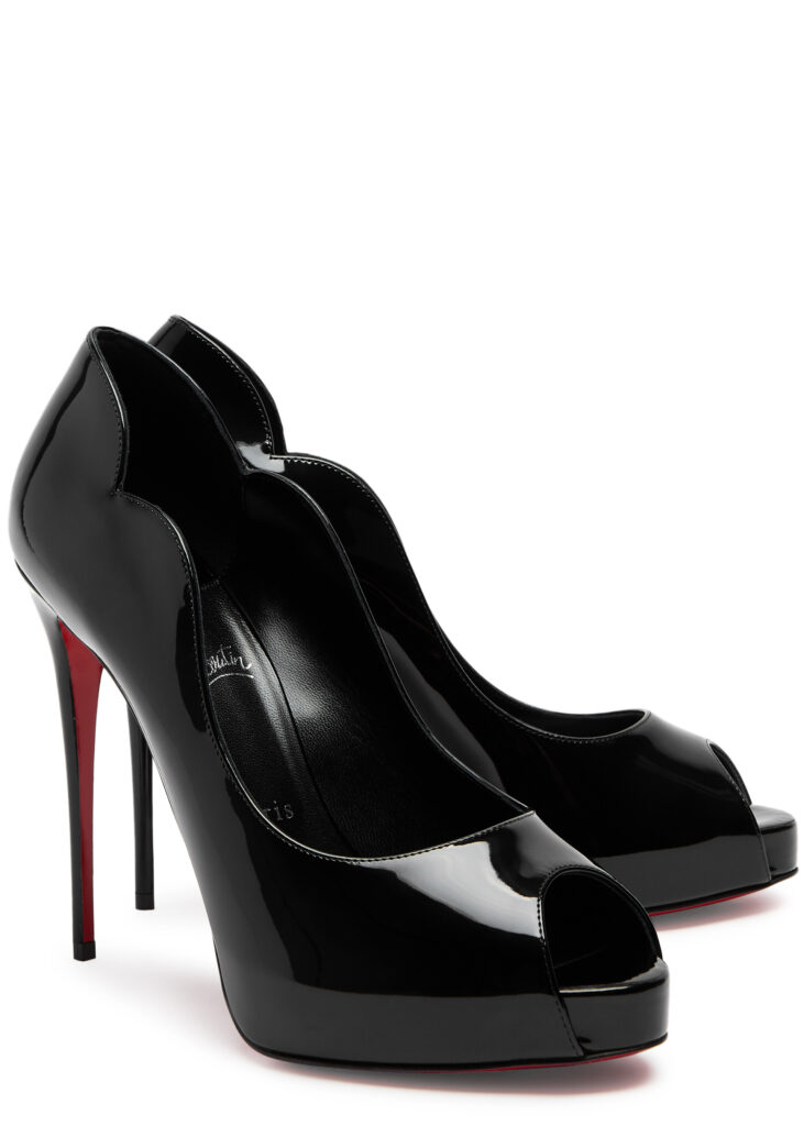 Christian Louboutin Hot Chick 120 Patent Black Leather Pumps