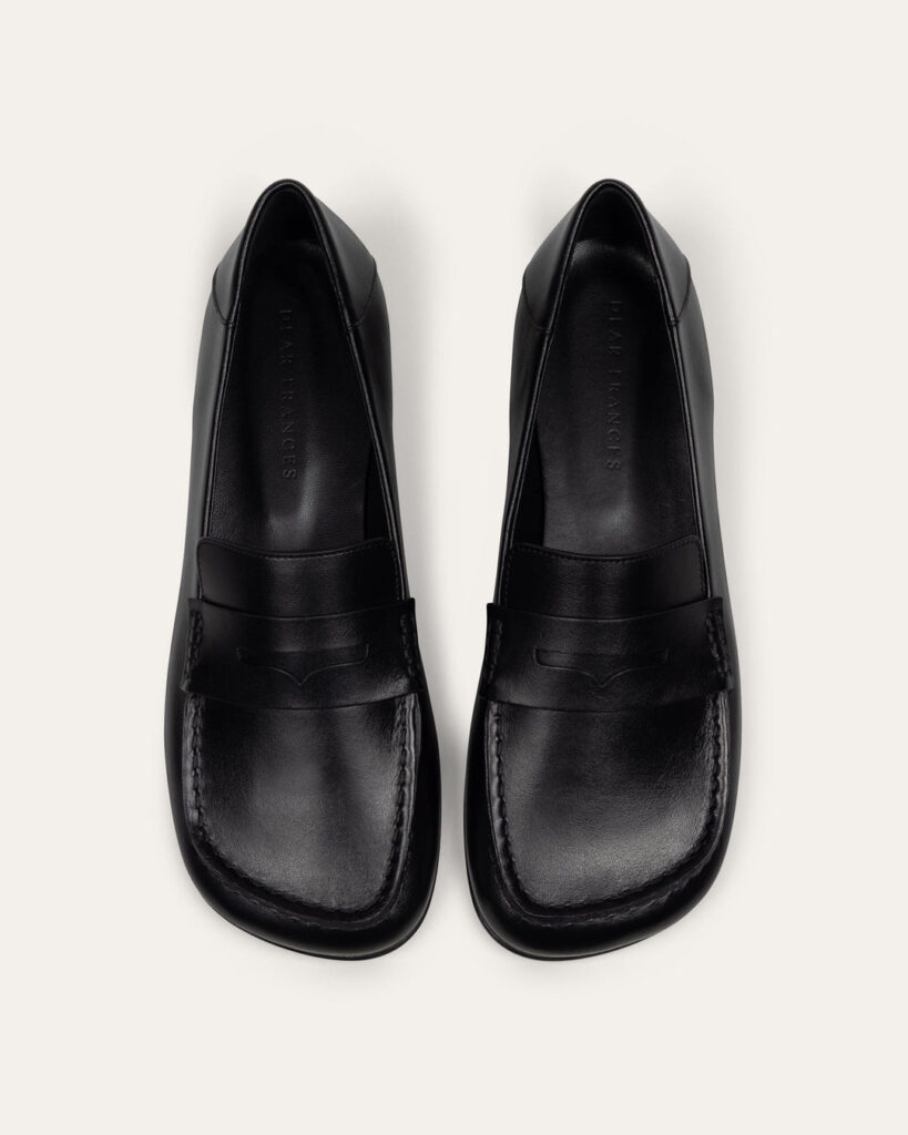 Dear Frances Womens Drew Loafer Black Leather