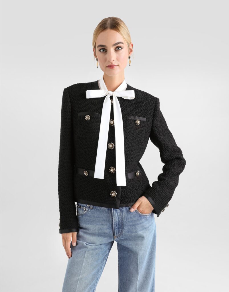 Dolce Gabbana Cropped Dolce Jacket Black