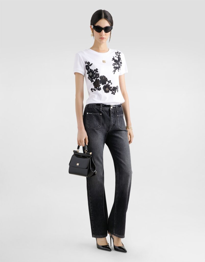 Dolce Gabbana Jersey Women's T-shirt with DG Logo
