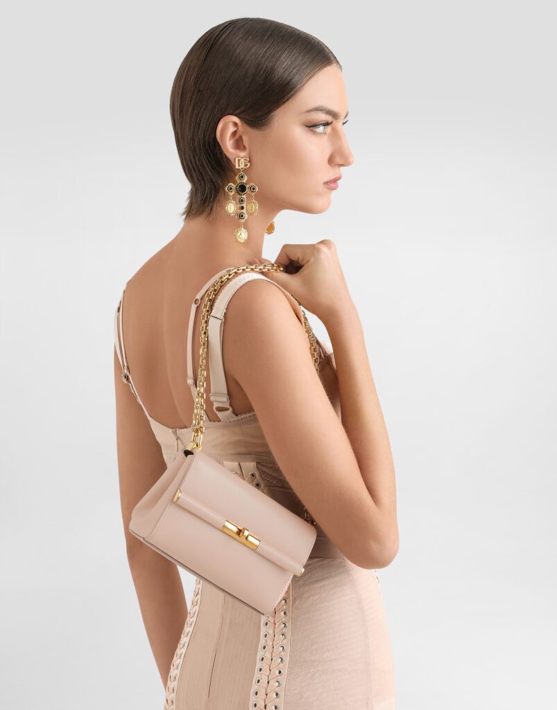 Dolce & Gabbana Marlene Blush Pink Leather Shoulder Bag