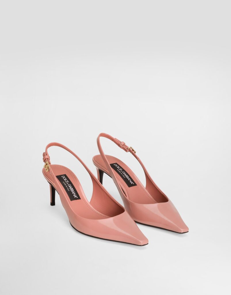 Dolce Gabbana Polished Calfskin Pink Slingbacks for Women