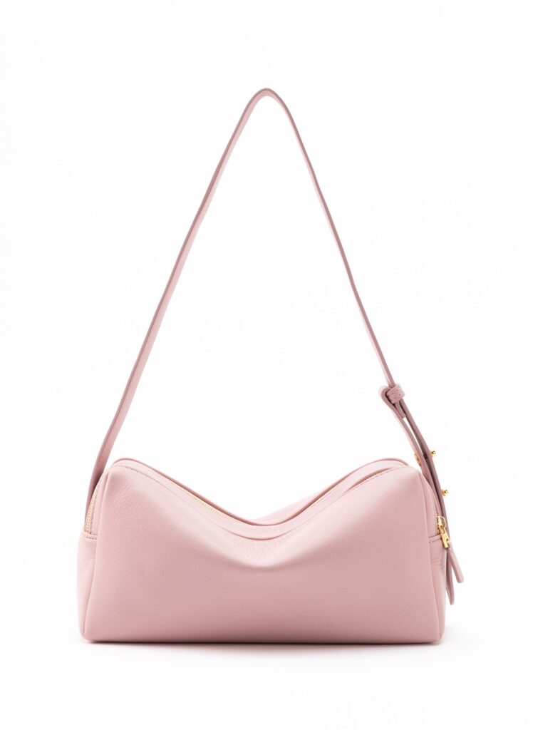 Elleme Pink Pebbled Leather Pencil Trousse Bag