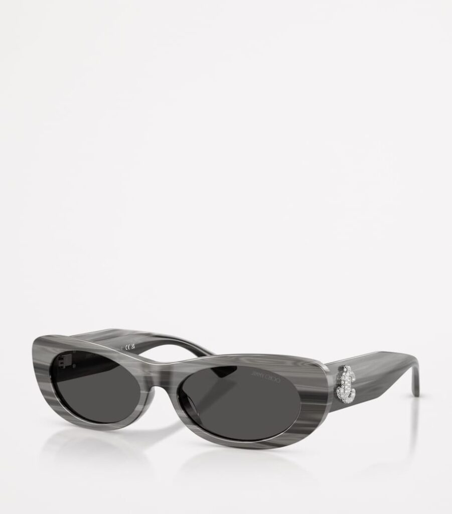 Jimmy Choo Oval Logo Grey Sunglasses