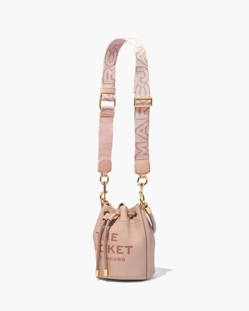Marc Jacobs The Outline Logo Pink Webbing Bag Strap