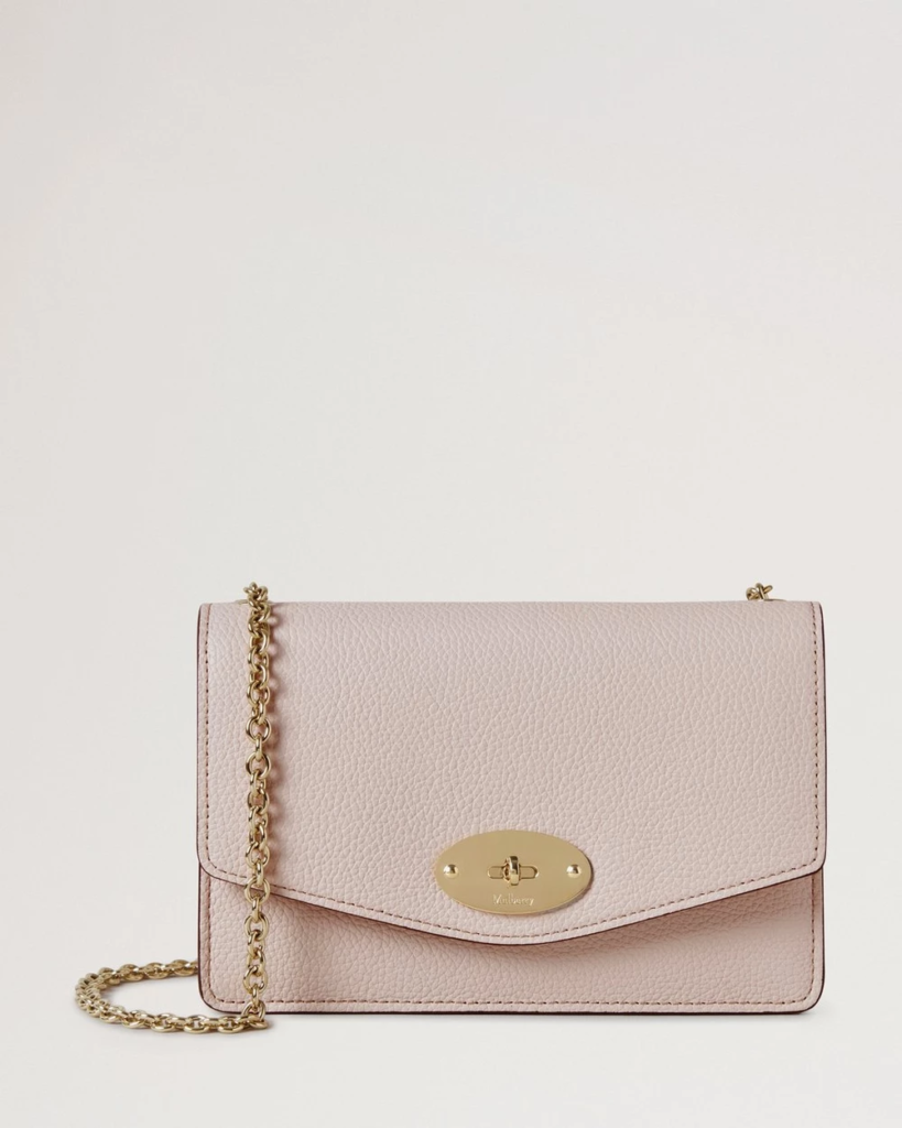 Mulberry Small Darley Blossom Pink Small Leather Clutch Bag