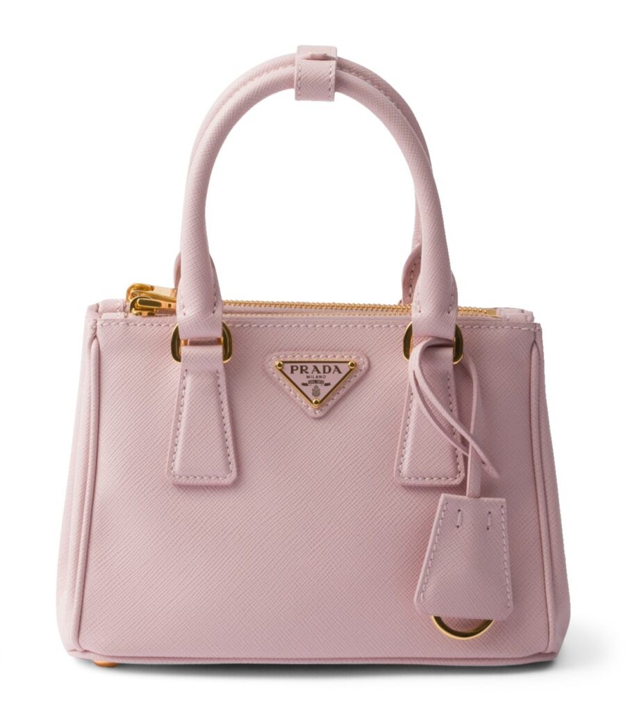 Prada Micro Saffiano Leather Galleria Pink Top Handle Bag