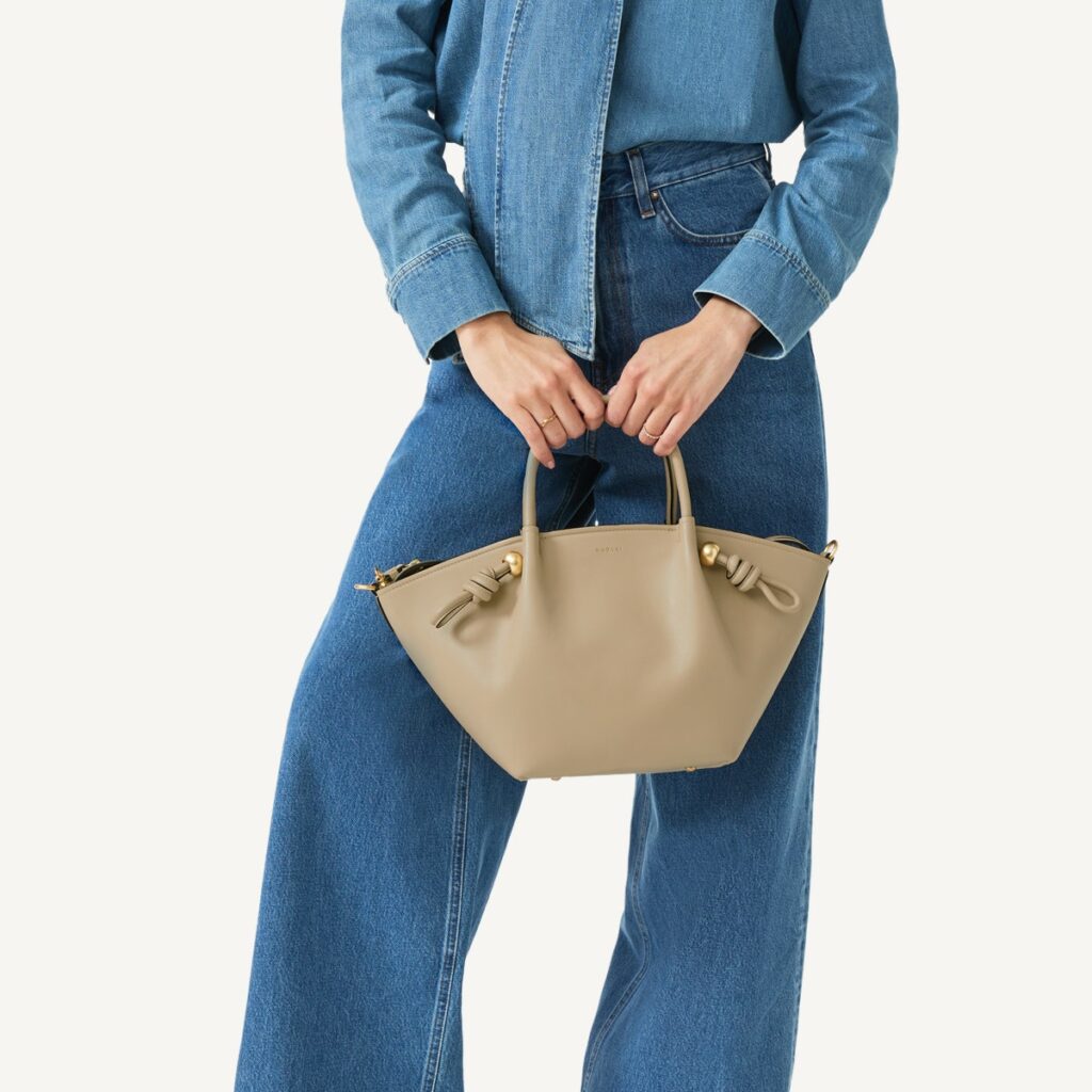 Radley Romilly Medium Ziptop Grab Leather Bag in Stone