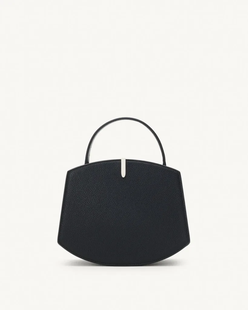 Savette Florence 20 Black Grained Leather Top Handle Bag