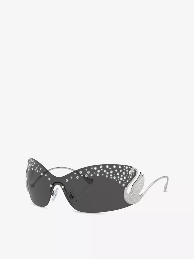 Swarovski SK7020 Irregular Frame Metal Silver Sunglasses