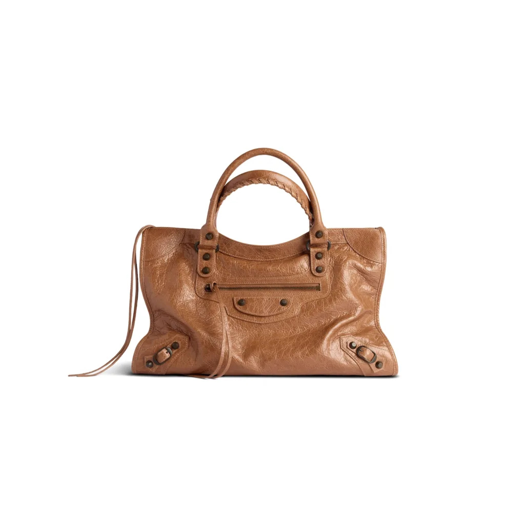 Balenciaga Women's Le City Medium Leather Tote in Camel