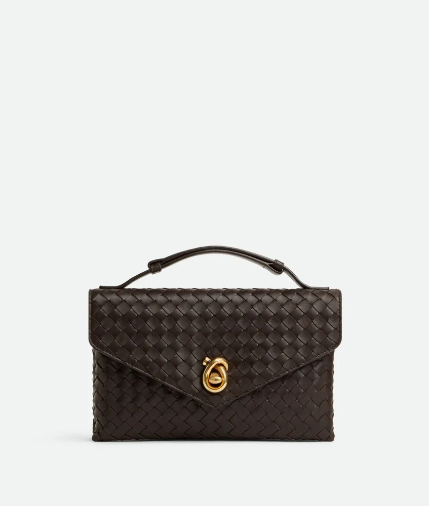 Bottega Venetta Knot Lock Fondant Intrecciato Leather Crossbody Bag