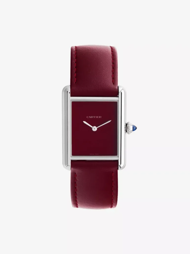 Cartier Tank Must Large Red and Steel Quartz Watch