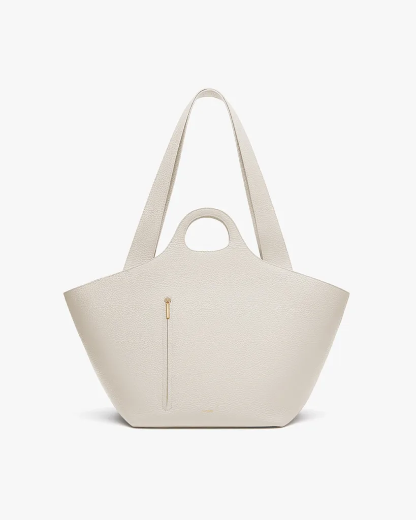 Cuyana Paloma Ecru Leather Tote Bag