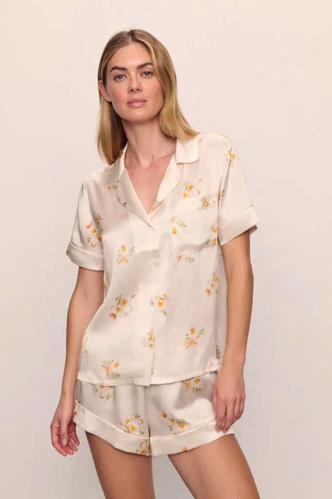 Eberjey Inez Washable Silk Printed Shorts PJ Set