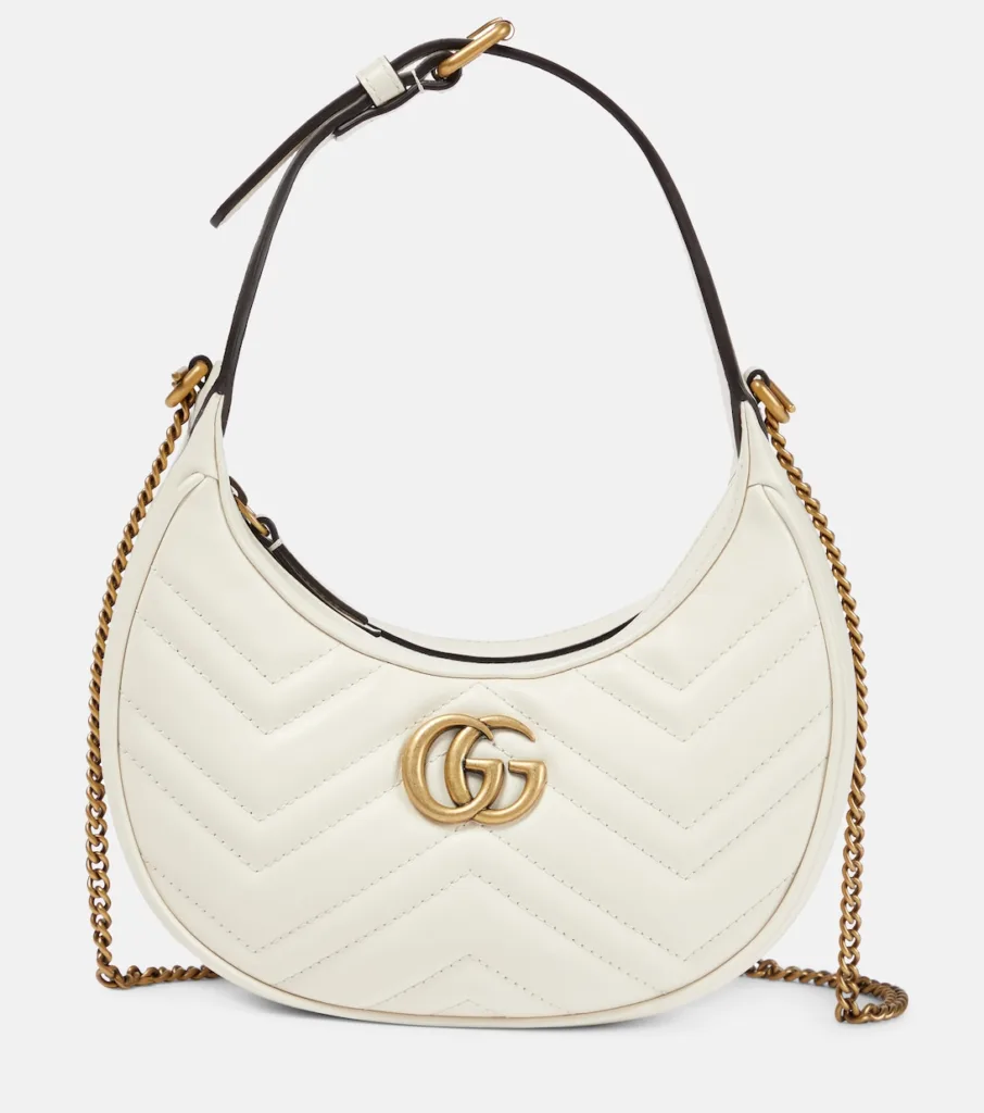 Gucci GG Marmont Mini Mystic White Leather Shoulder Bag
