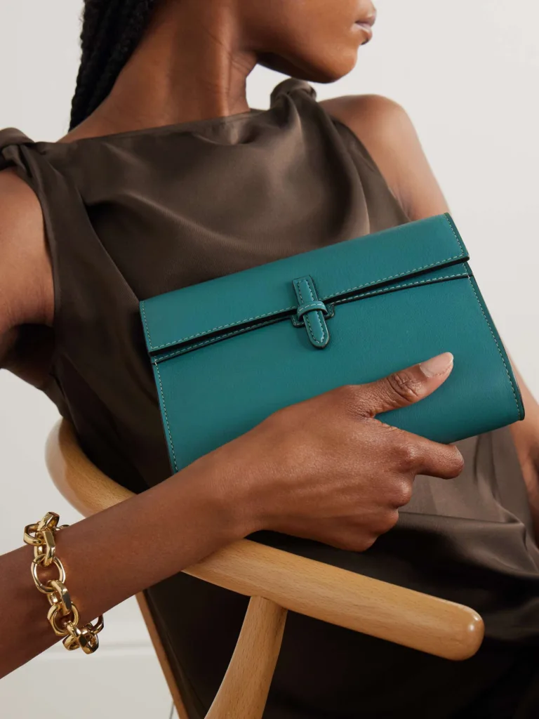 Hunting Season Blue Leather Clutch