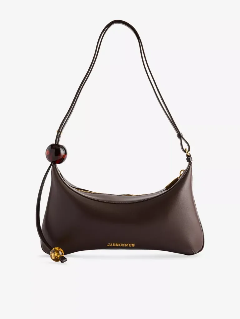 Jacquemus Le Bisou Perle Large Brown Leather Shoulder Bag