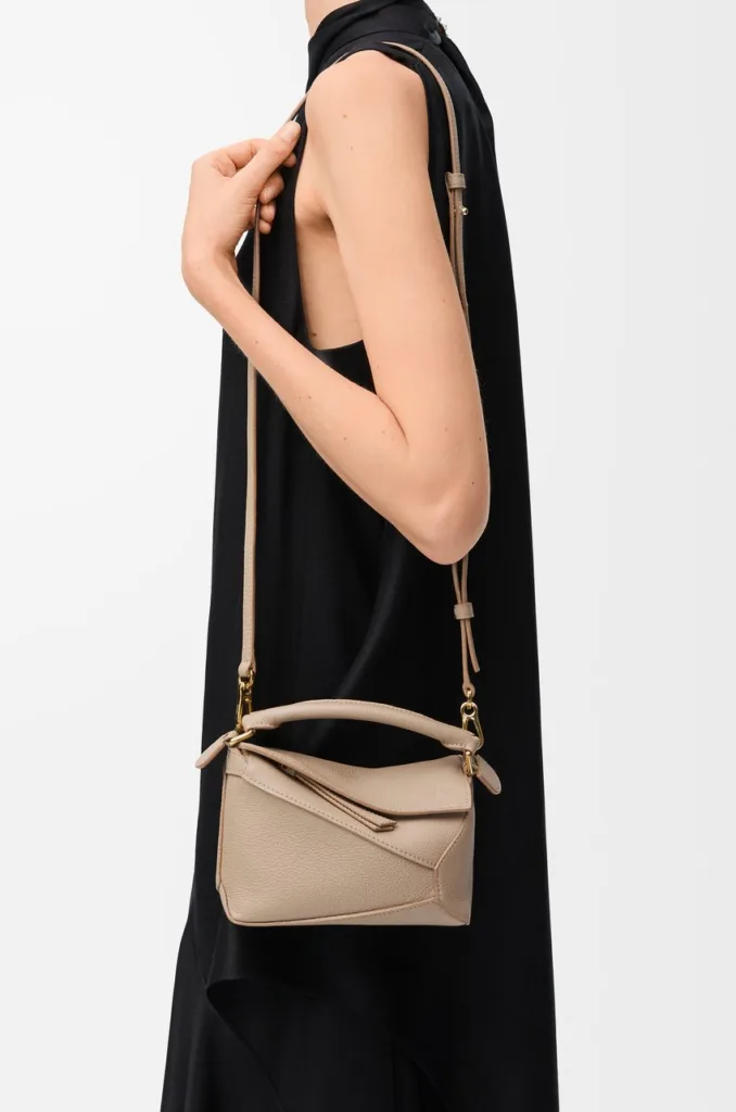 Loewe Mini Puzzle Edge Soft Grained Sand Calfskin