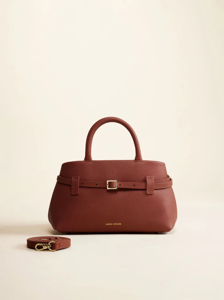 Manu Atelier Le Cambon 25 Red Bole Leather Top-handle Bag