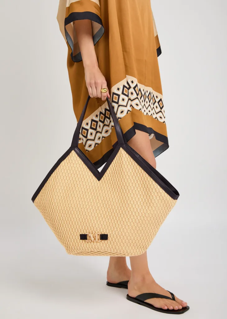 Max Mara Beachwear Luigi Woven Raffia Tote Bag