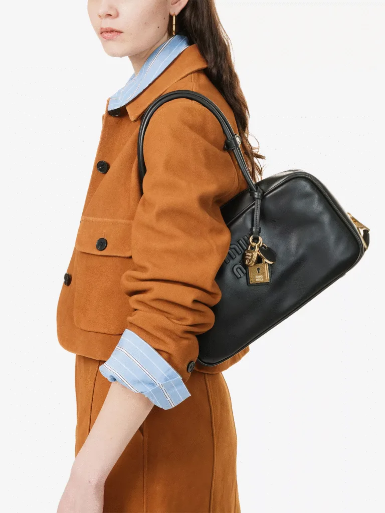 Miu Miu Beau Medium Black Leather Shoulder Bag