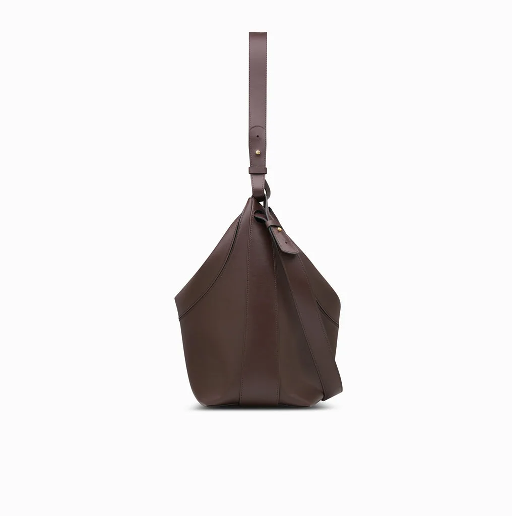 Neous Pave 2.0 Dark Chocolate Leather Medium Tote Bag