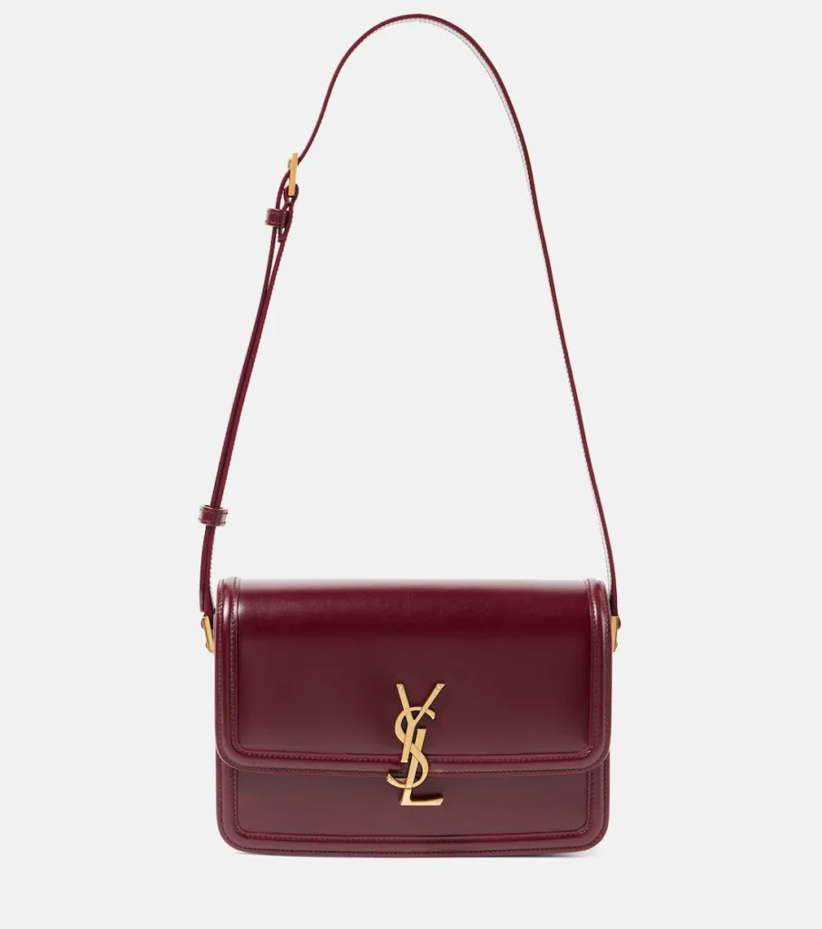 Saint Laurent Solferino Medium Rouge Cabernet Leather Crossbody Bag