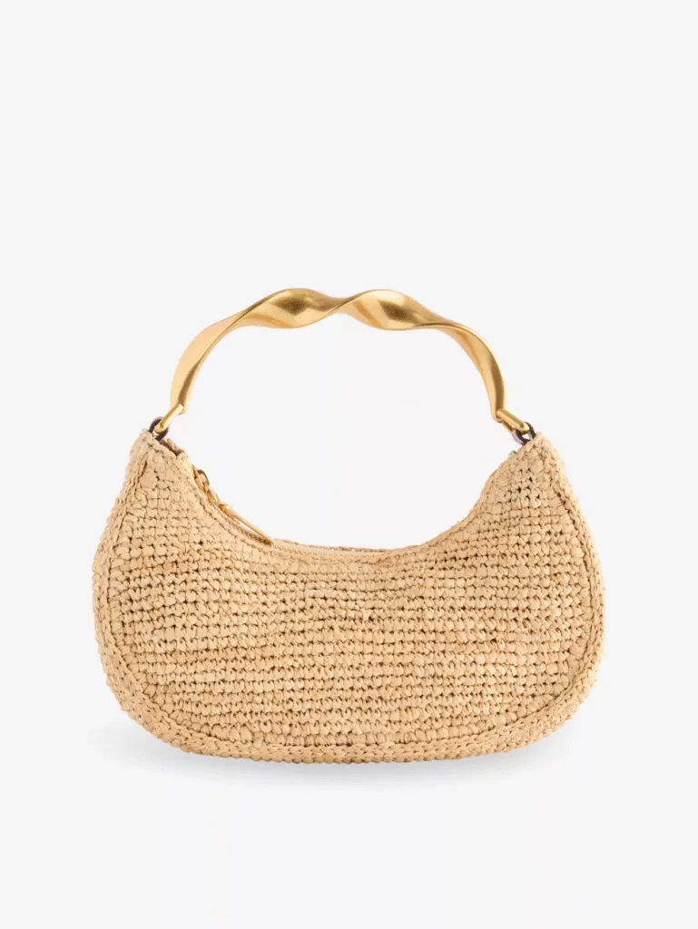 Simkhai Nixi Natural Raffia Mini Hobo Bag