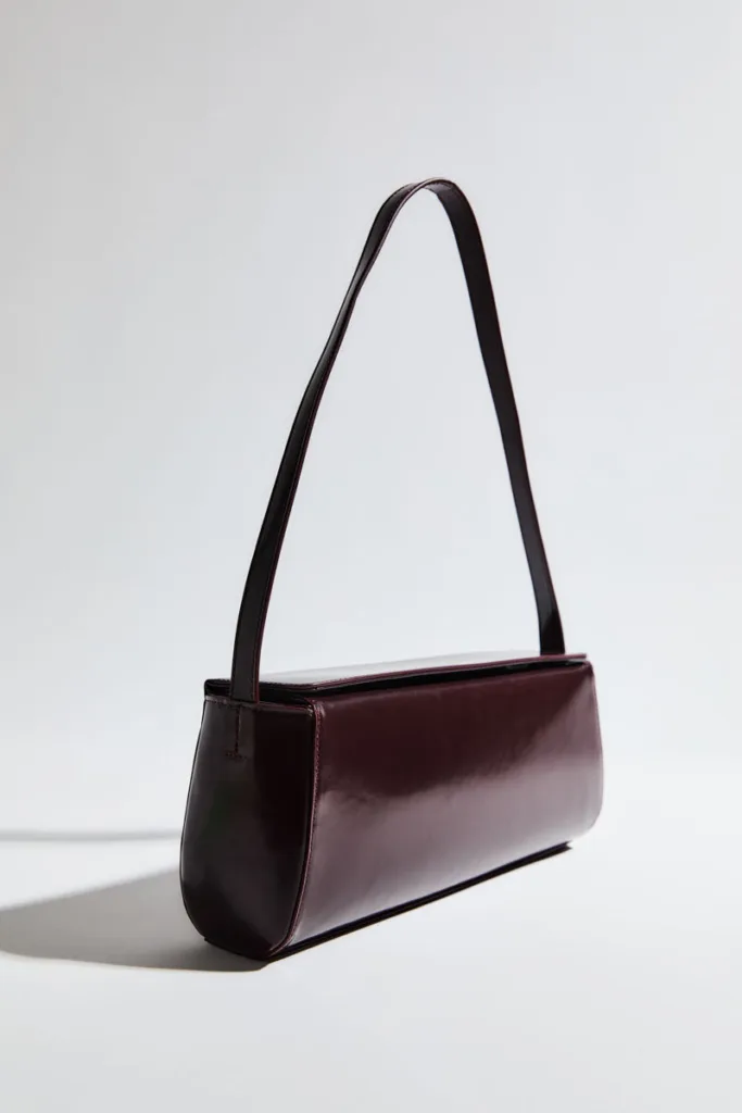St. Agni Bordeaux Leather East West Baguette Bag