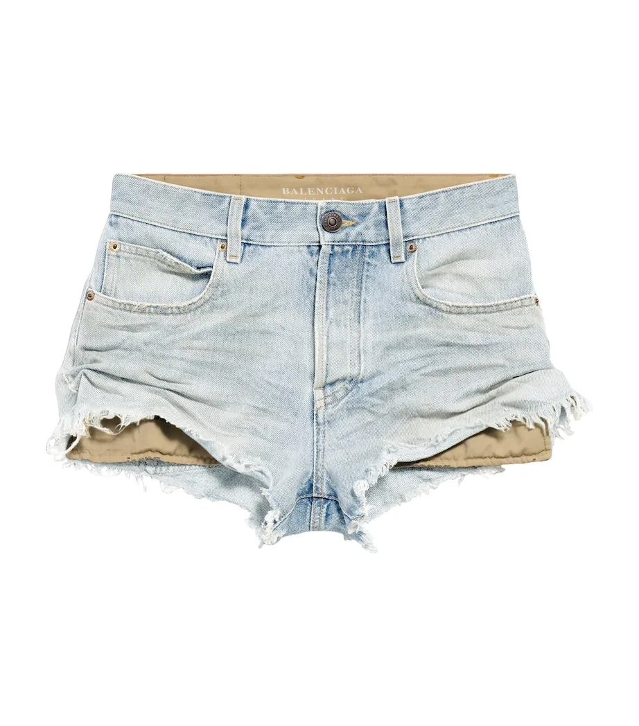 Balenciaga Mini Blue Denim Shorts